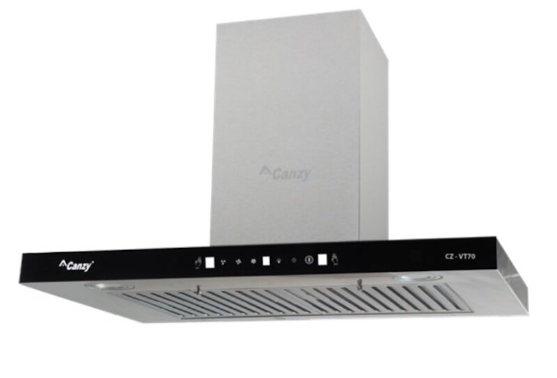 Máy hút mùi Canzy CZ KT70 sử dụng lưới lọc bằng thép không gỉ bóng loáng