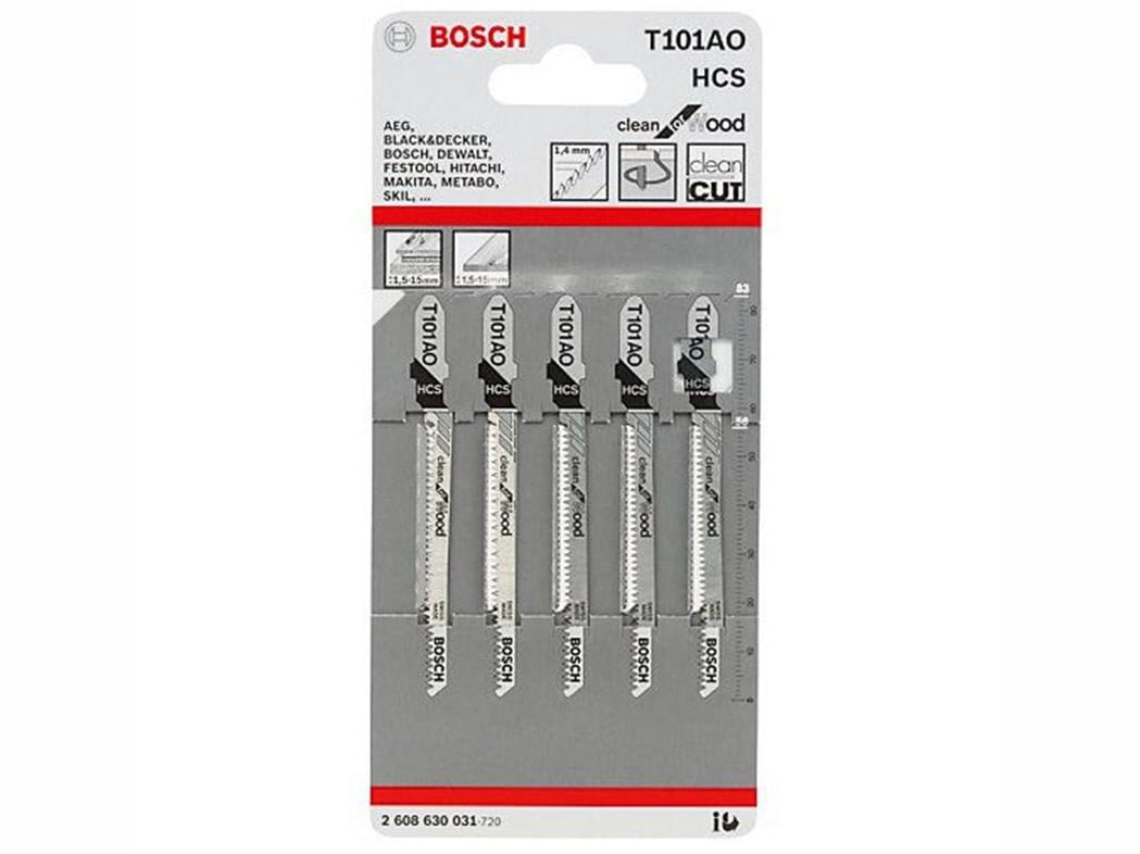Bộ 5 lưỡi cưa lọng Bosch gỗ T 101 AO - 2608630031 Bộ 5 lưỡi cưa lọng Bosch gỗ T 101 AO - 2608630031