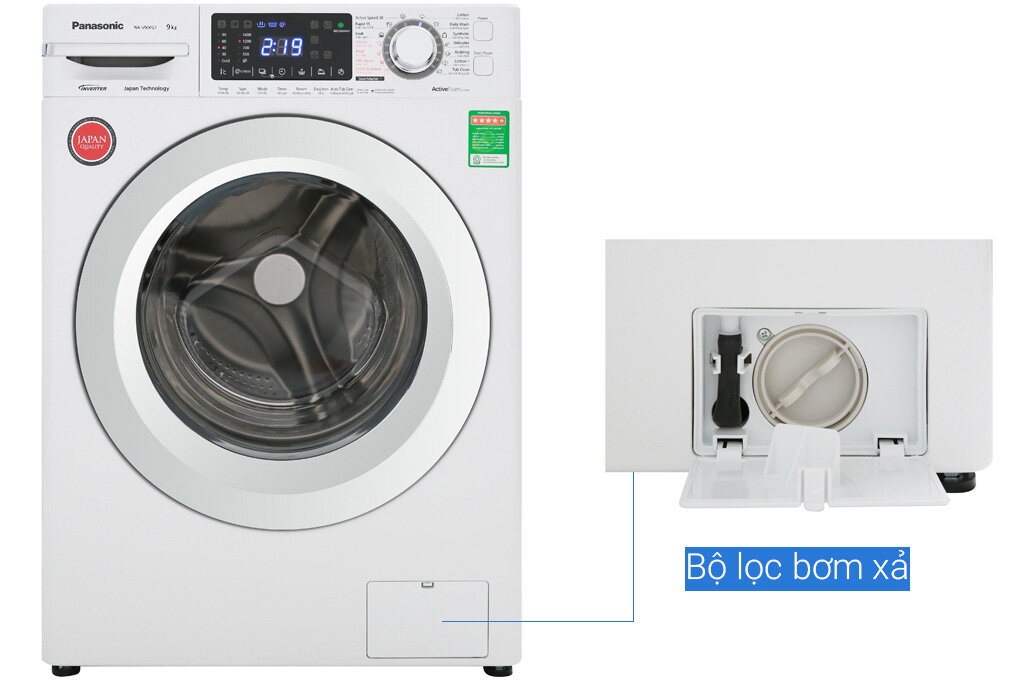 Máy giặt Panasonic NA-V90FG1WVT có bộ lọc bơm xả tiện lợi Máy giặt Panasonic NA-V90FG1WVT
