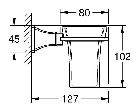 Bản vẽ kỹ thuật ly đựng bàn chải 40626IG0 Grohe
