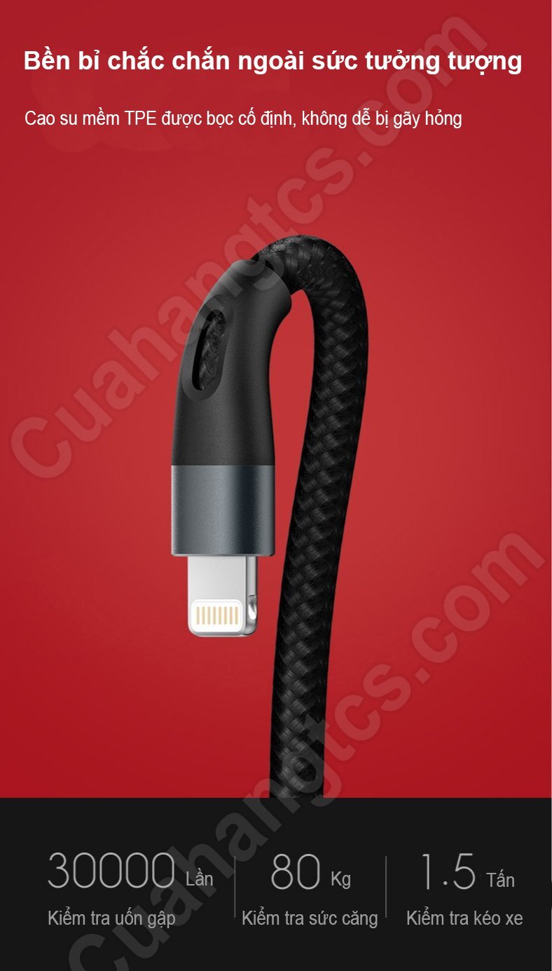 Cáp Lightning siêu bền Xiaomi ZMI AL806