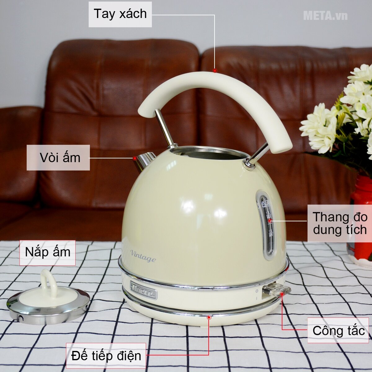 Bình đun nước tròn Ariete MOD 2877 (1,7 lít)