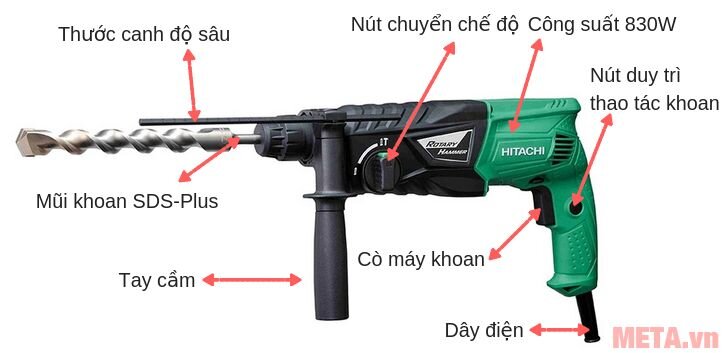 Máy khoan động lực Hitachi DH26PB 830W