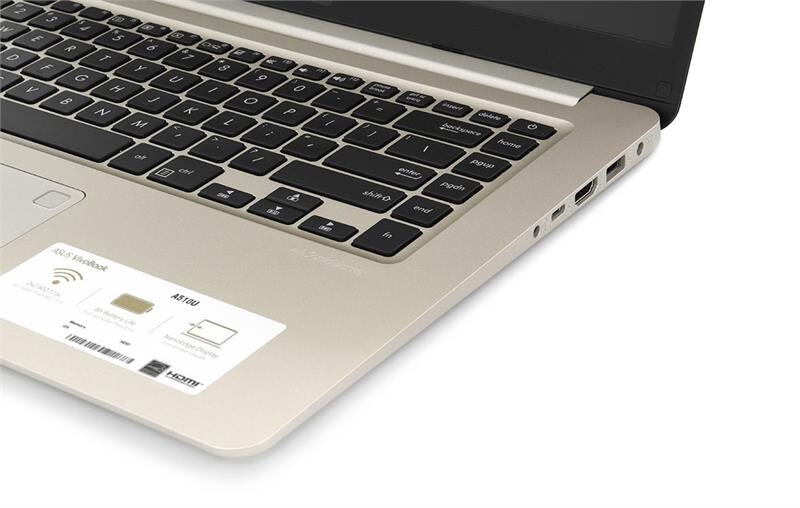 Laptop ASUS A510UN-EJ463T VANG W10 /i5-8250U /4G /1T /15.6FHD /2GD5_MX150