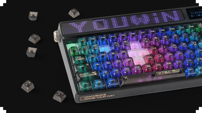 Bàn phím Machenike KT84-B84W Smart Screen Tri-mode 8