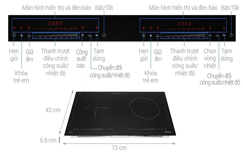 Các tính năng nổi bật bếp từ hồng ngoại Hafele HC-H7321B (Ảnh: dienmayxanh).