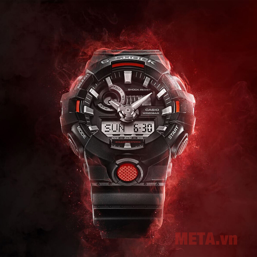 Đồng hồ nam G-shock GA-700-1ADR đen Đồng hồ nam G-shock GA-700-1ADR đen