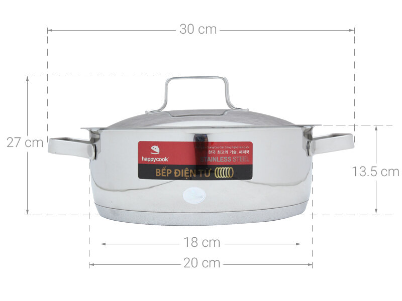 Nồi inox 3 đáy 20 cm Happycook Milan N20-ML Nồi inox 3 đáy 20 cm Happycook Milan N20-ML