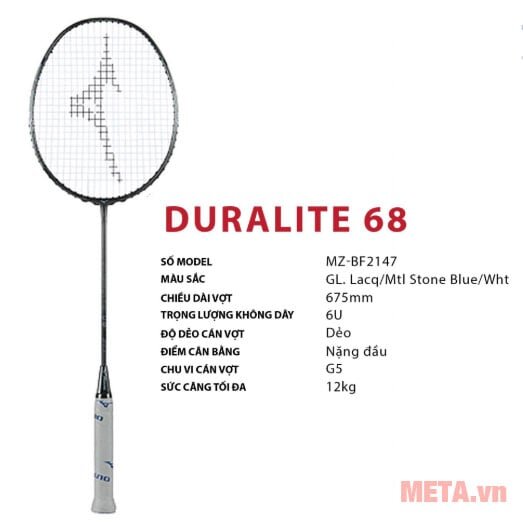 Vợt cầu lông Mizuno DURALITE 68 có độ mềm dẻo cao giúp bạn có thể vung vợt ở mọi hướng  Vợt cầu lông Mizuno DURALITE 68 có độ mềm dẻo cao giúp bạn có thể vung vợt ở mọi hướng