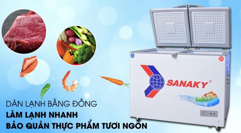 Tủ đông Sanaky 2 ngăn 400 lít VH-405W2
