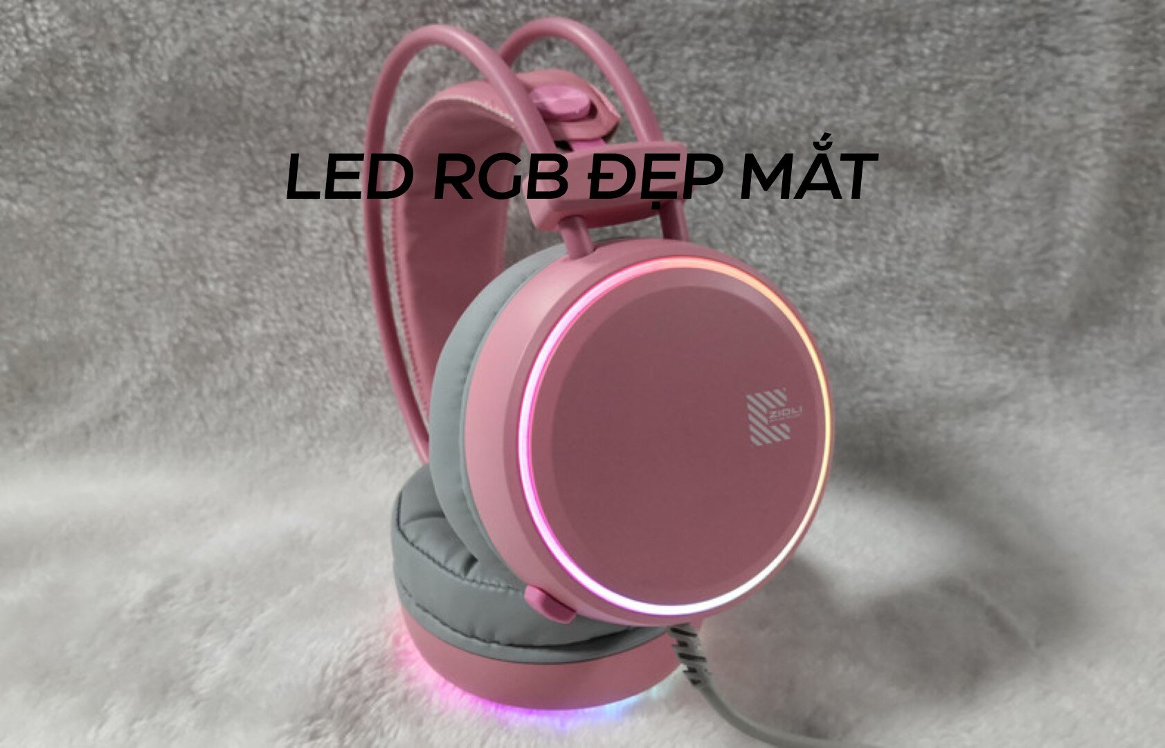 Tai nghe Zidli FCORE FH11U (7.1,USB, RGB) Màu Hồng