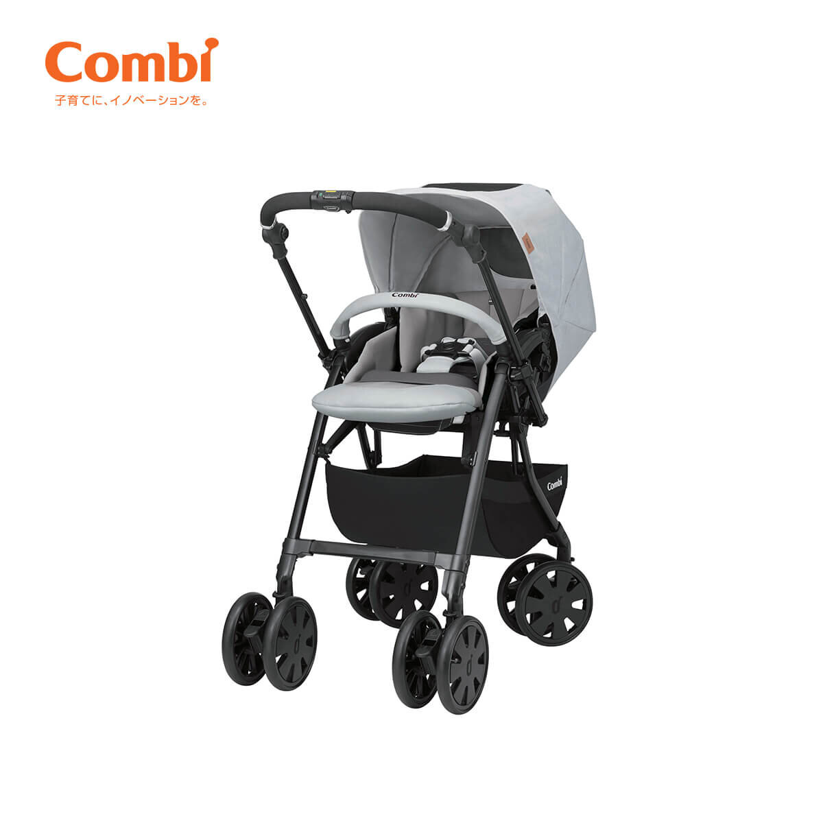 Xe đẩy Combi CrossGo bánh quay tự động (Kẻ Ghi)