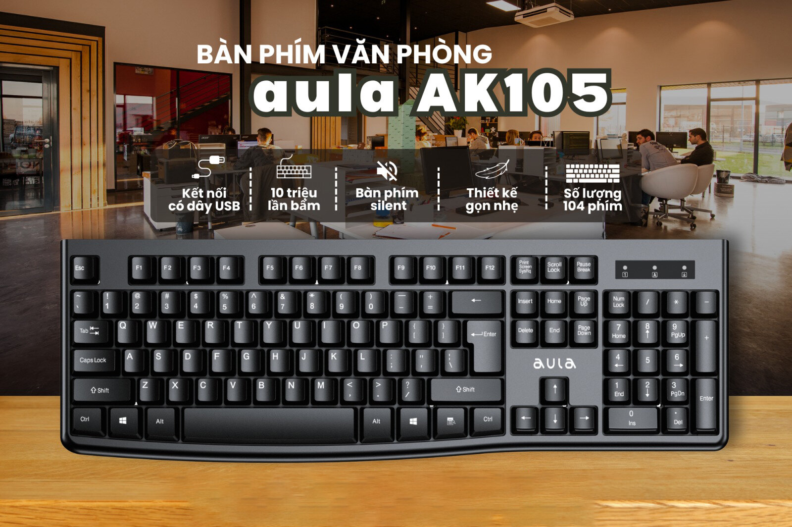 Bàn phím có dây AULA AK105 1