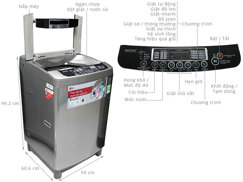 Máy giặt LG Inverter 12 kg WF-D1219DD Máy giặt LG Inverter 12 kg WF-D1219DD