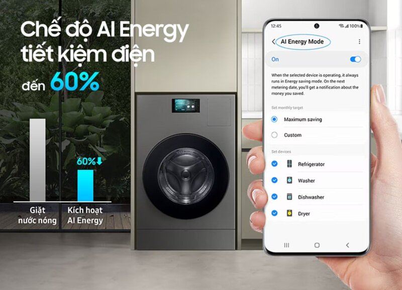 Máy giặt sấy Samsung Inverter WD25DB8995BZSV