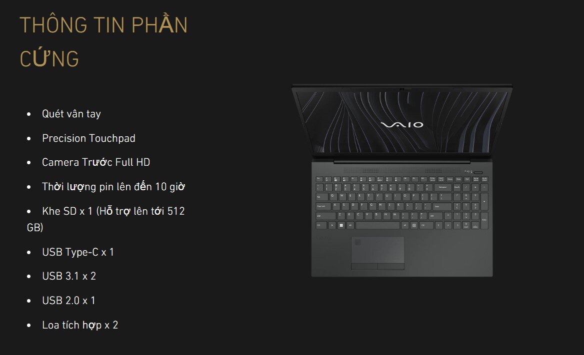 Laptop Vaio FE 15 (VWNC51527-BK)