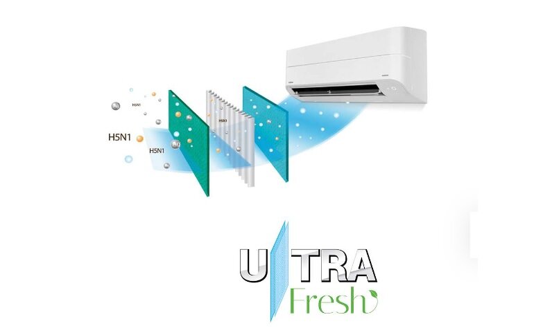 Điều hòa 12000BTU Toshiba H13Z1KCVG có khả năng kháng khuẩn, khử mùi rất hiệu quả.