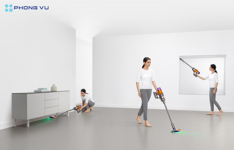 Thiết kế máy hút bụi Dyson V12 Detect Slim Extra nhỏ gọn, linh hoạt hút mọi ngóc ngách