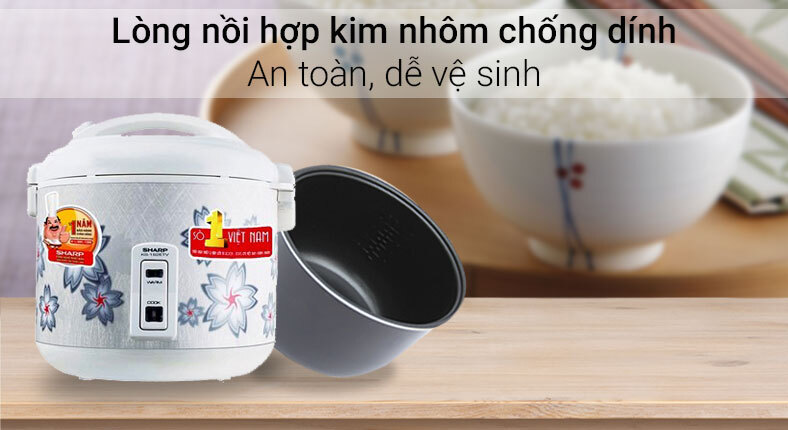 Nồi cơm điện Sharp 1.8 lít KS-N182ETV Nồi cơm điện Sharp 1.8 lít KS-N182ETV