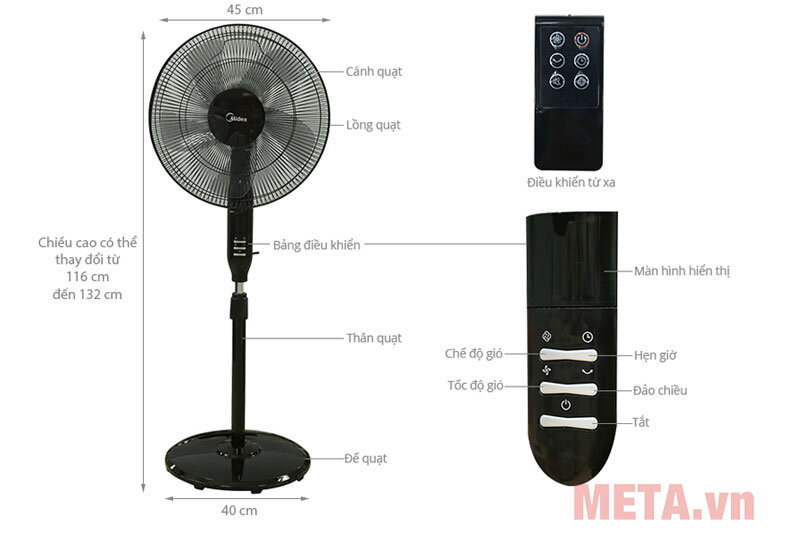 Quạt cây Midea FS40-15QR