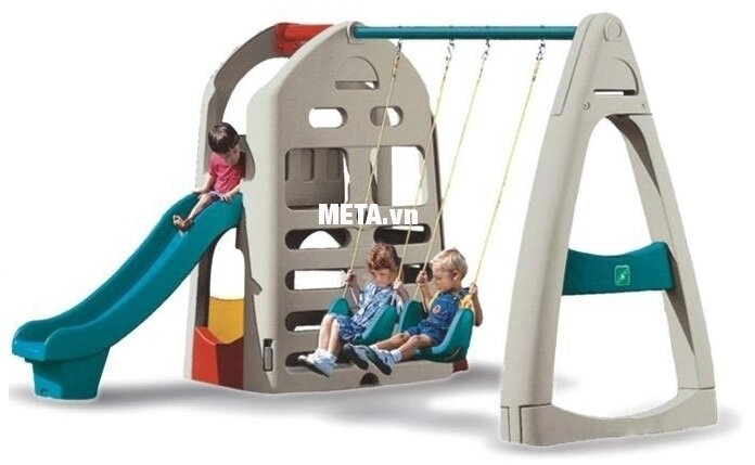 Bộ nhà leo cầu trượt đa năng 1 khối có xích đu L602 603