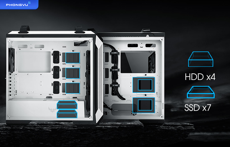 Case ASUS TUF Gaming GT501 White Edition - SP005268 | Dung lượng bộ nhớ