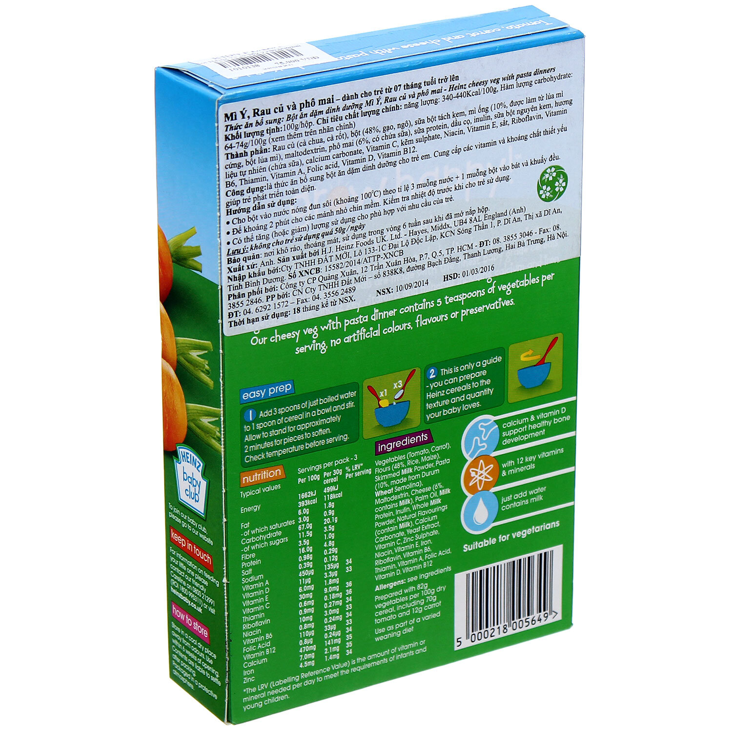  Bột Heinz Anh 7  vị mỳ ý rau củ phomai