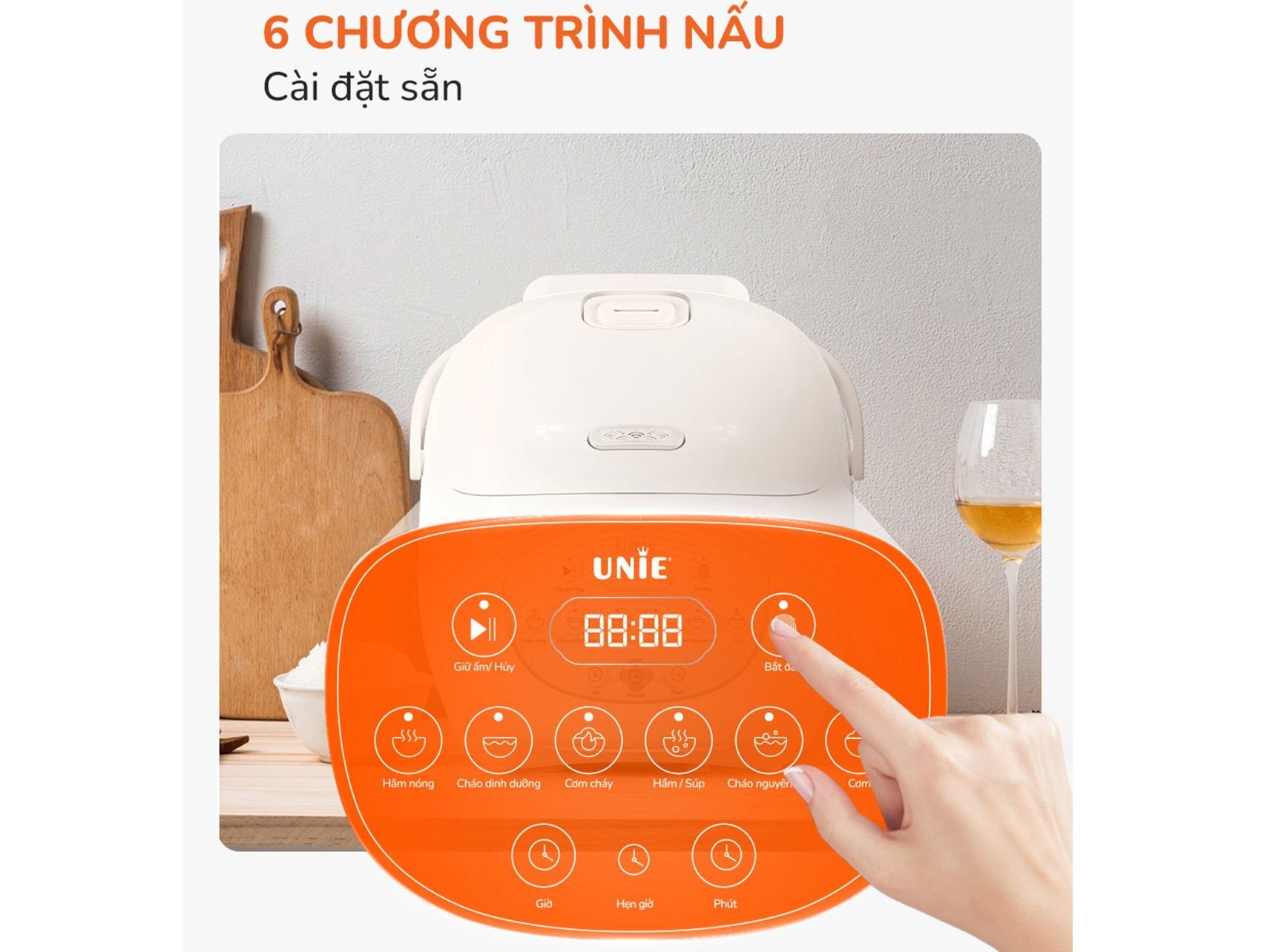 Lòng nồi cơm điện UNIE URC815 tích hợp 6 chế độ nấu
