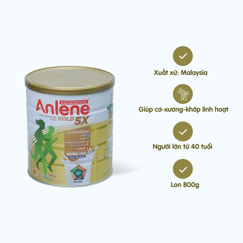 Sữa bột Anlene Gold 5X 800g cho người trên 40 tuổi