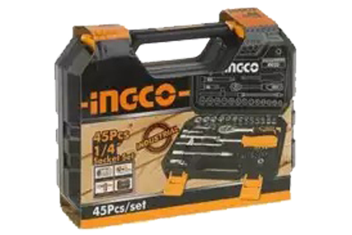 Bộ 45 đầu tuýp 1/4 in và cần 2 chiều INGCO HKTS14451