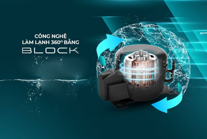 máy lọc nước RO nóng lạnh 10 lõi Sunhouse SHA76213CK-S sử dụng công nghệ làm lạnh bằng Block