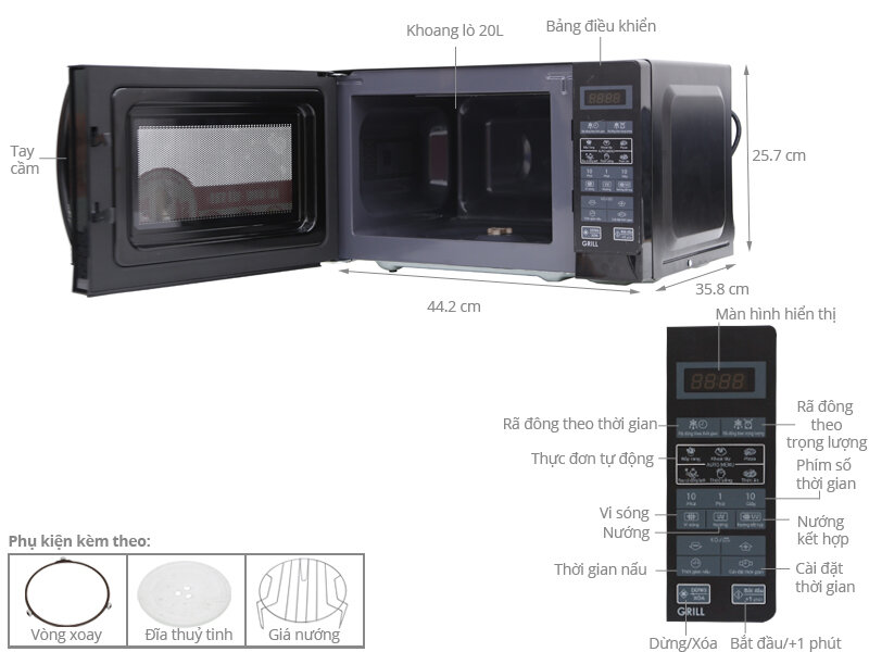 Lò vi sóng Sharp R-G273VN-B 20 lít Lò vi sóng Sharp R-G273VN-B 20 lít
