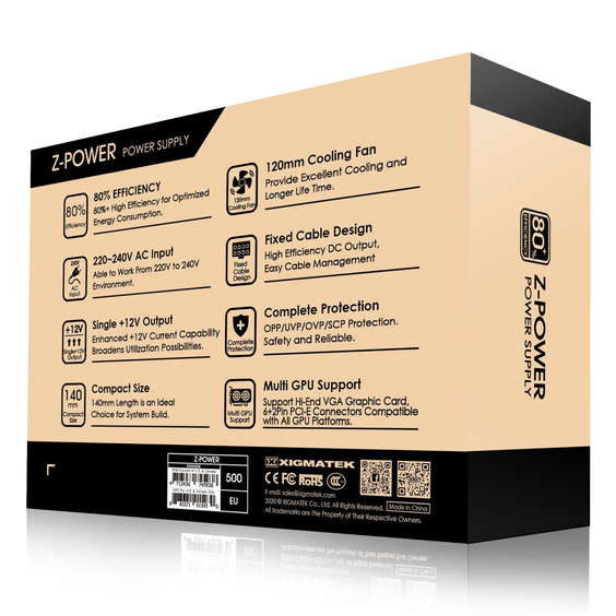 Nguồn máy tính Xigmatek Z-Power 500 (400W, 230V)