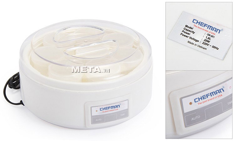 Máy làm sữa chua Chefman CM-301 (16 cốc nhựa)