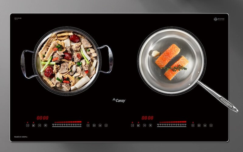 Bếp từ 2 vùng nấu Canzy CZ S285PRO được trang bị bảng điều khiển cảm ứng trượt mượt