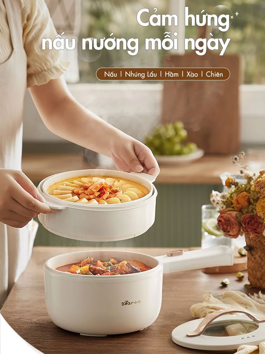 Bear DRG-E15P2 nấu được nhiều món ngon Bear DRG-E15P2