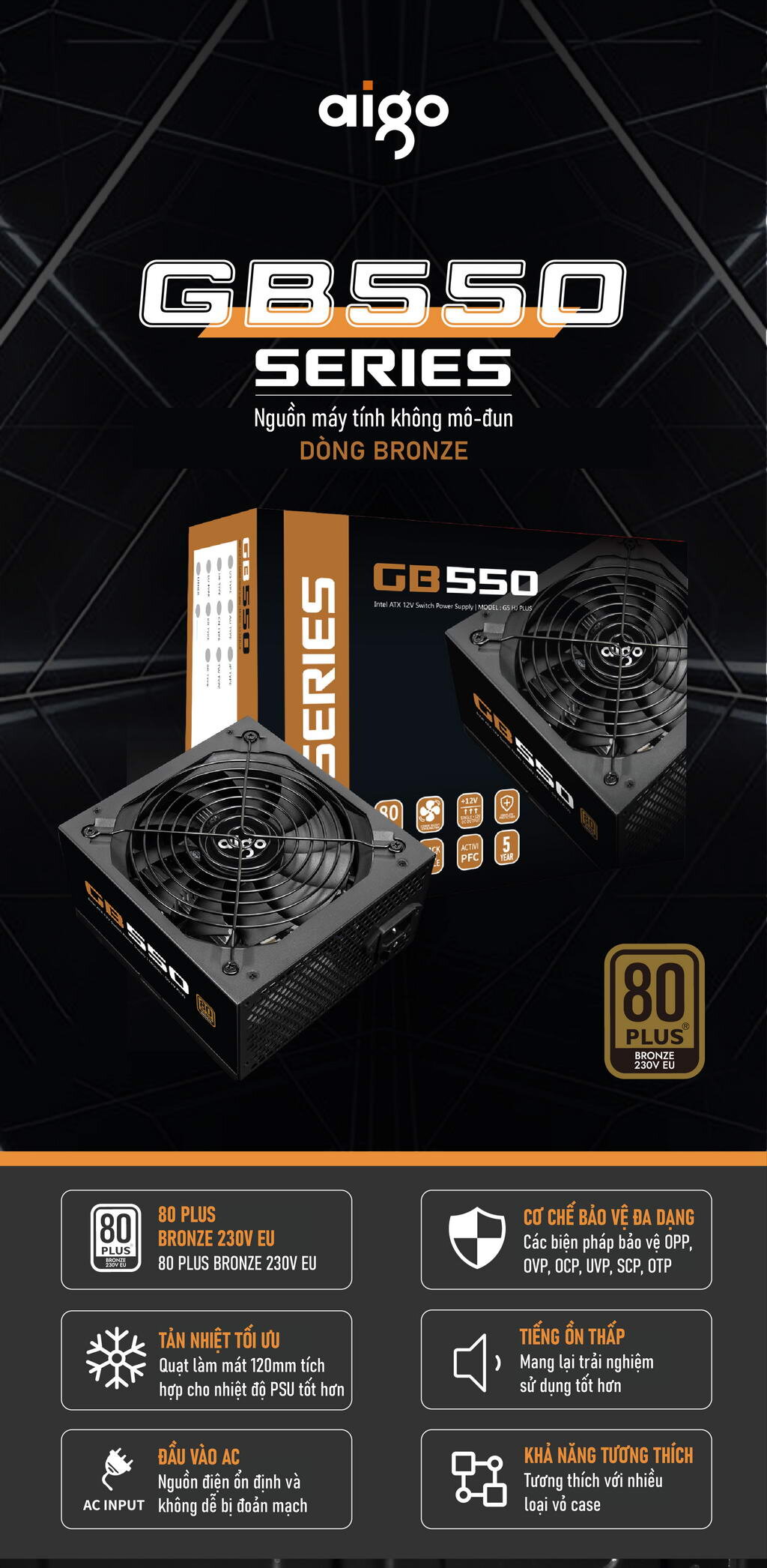 Nguồn máy tính AIGO GB550