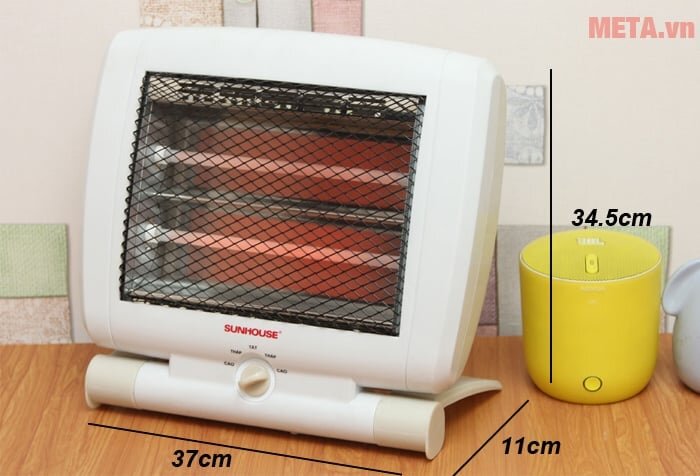 Kích thước quạt sưởi Sunhouse SHD7010