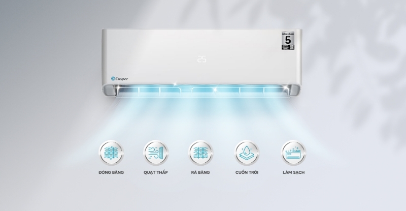 Điều hòa Casper 9000 BTU 1 chiều SC-09FS36 gas R-32 6 Điều Hòa Casper 9000 BTU 1 Chiều SC-09FS36 tự làm sạch dàn lạnh