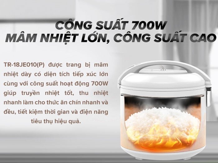 Công suất cao 700W, mâm nhiệt lớn Công suất 700W, mâm nhiệt lớn
