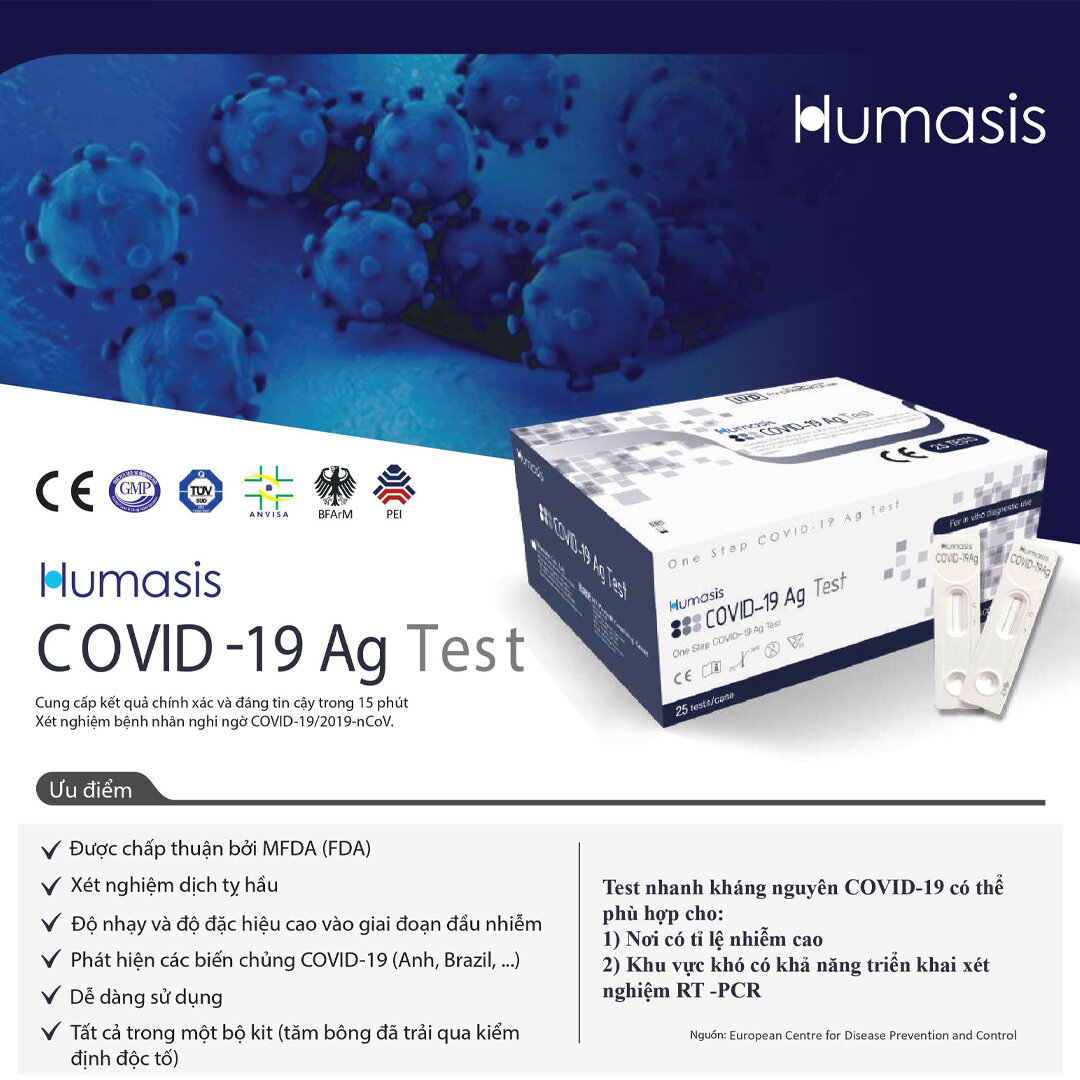 Bộ Test Nhanh Humasis Covid-19 Ag Test