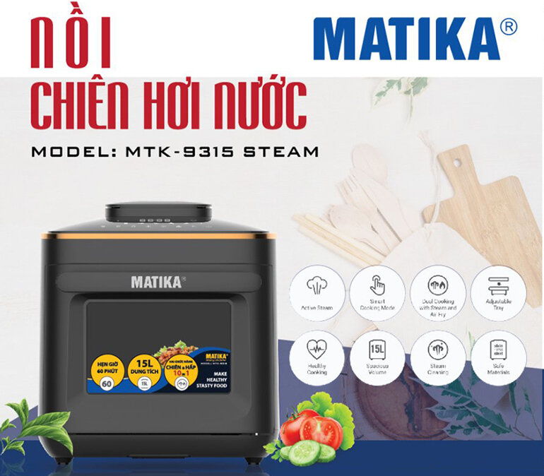 Nồi chiên hơi nước Matika MTK-9315