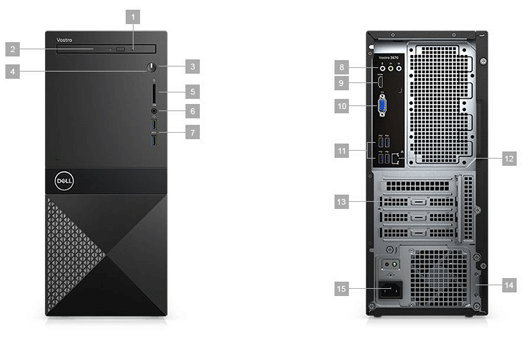 Máy tính để bàn Dell Vos 3670(70157885)i3-8100/4GB/1TB/DVDRW/K M Máy tính để bàn Dell Vos 3670(70157885)i3-8100/4GB/1TB/DVDRW/K M