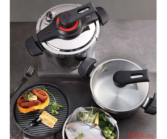 Bộ 2 nồi áp suất inox đáy từ PoongNyun VGPC2-SET (3,5 lít và 5,5 lít)