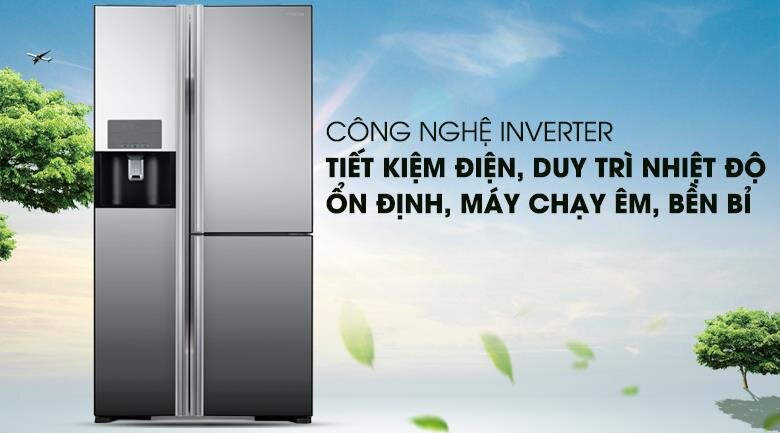 Tủ lạnh SBS 3 cánh HITACHI R-FM800GPGV2X (MIR) - 584 Lít