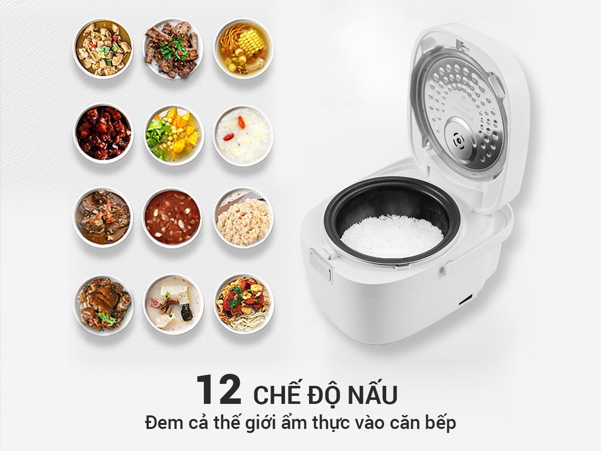 Nồi cơm điện Nagakawa NAG0139 có 12 chế độ nấu