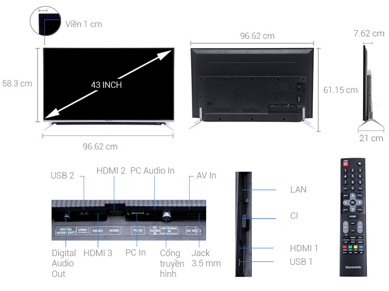 Smart Tivi Skyworth 43 inch 43G6 Smart Tivi Skyworth 43 inch 43G6
