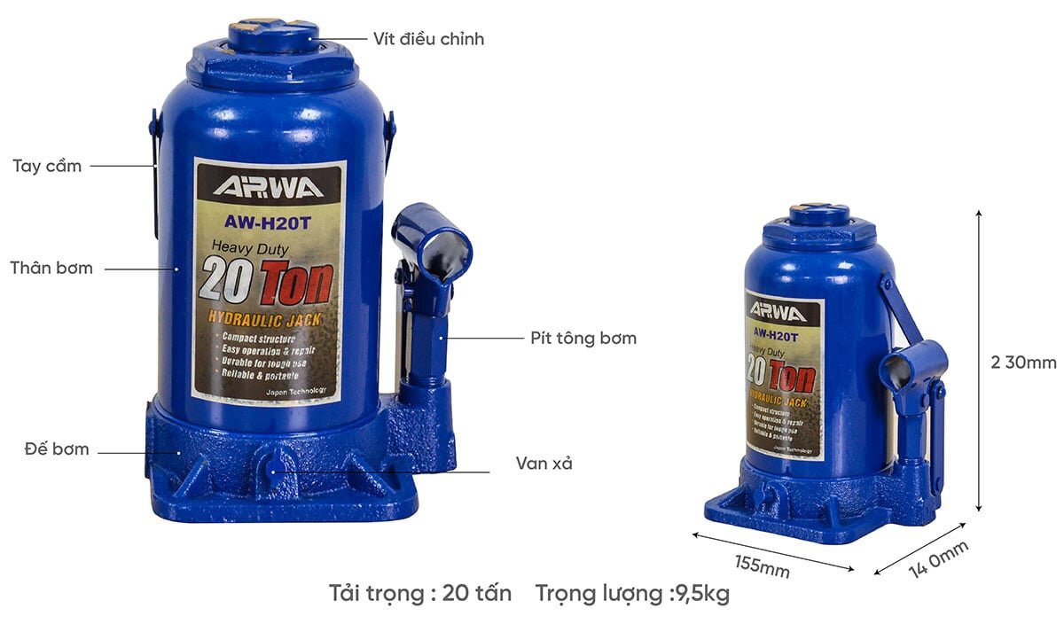 Kích thủy lực Arwa 20 tấn AW-H20T