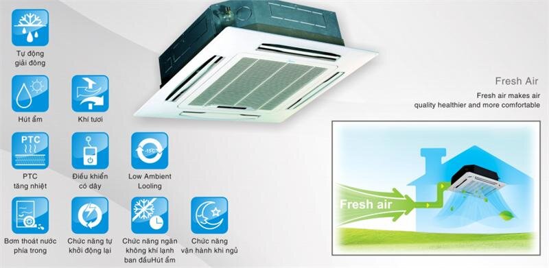 Điều hòa âm trần 1 chiều Midea MCD-18CR - 18.000BTU Điều hòa âm trần 1 chiều Midea MCD-18CR - 18.000BTU