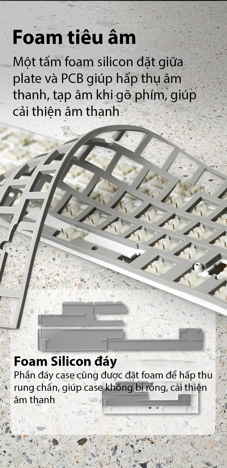 Bàn phím cơ FLEsport FL680 SAM Aqua Green Brown sw (Gateron Cap) 8